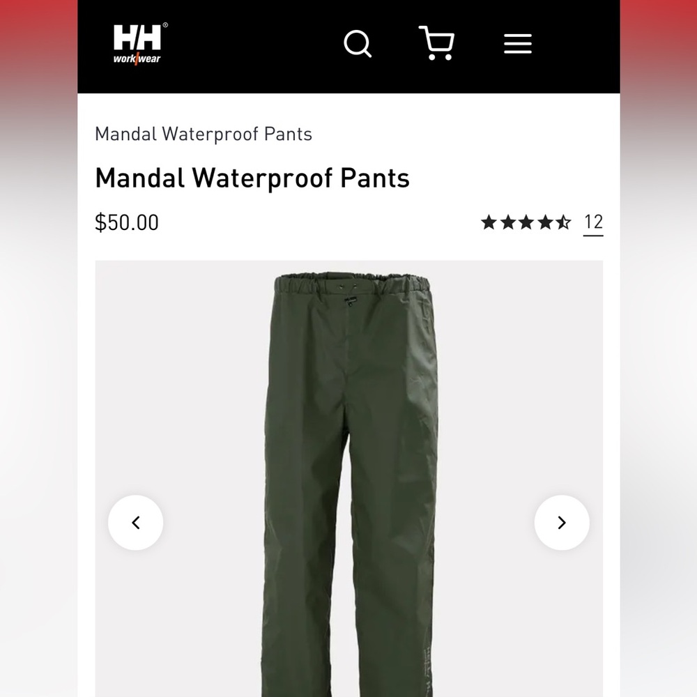 NWT Helly Hansen Work Wear Men's Waterproof Hunting Fishing Outdoor Pants 3X